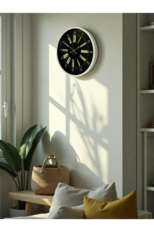 36 Cm Krem Dekoratif Duvar Saati