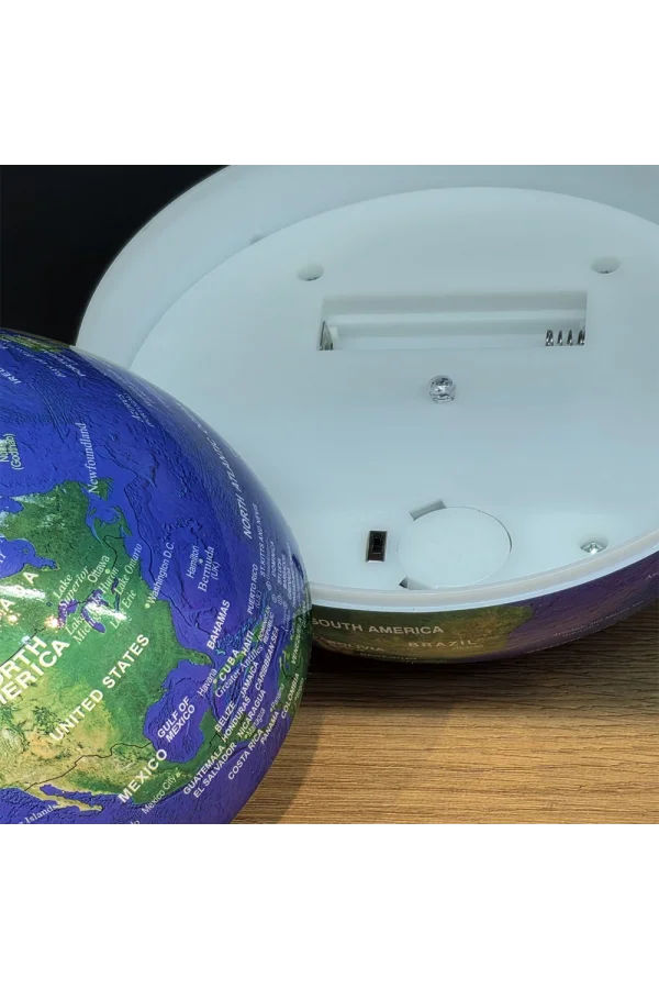 360 Derece Dönen LED Işıklı Mavi Dünya Küresi