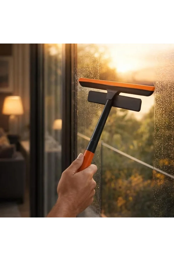 360 Derece Oynar Çift Başlıklı Çekçek Cam Temizleme Aparatı