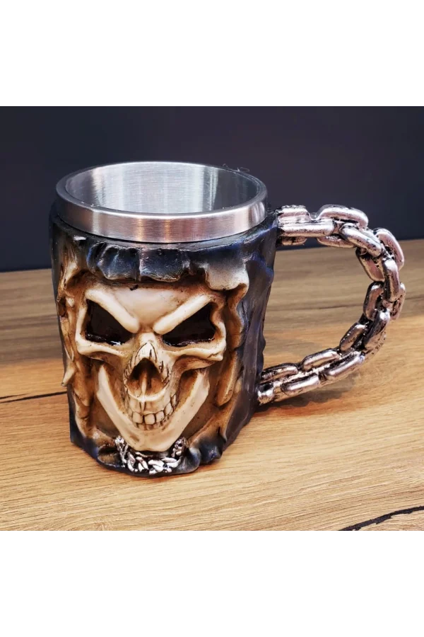 3D Tasarımlı Kurukafa Kupa Bardak