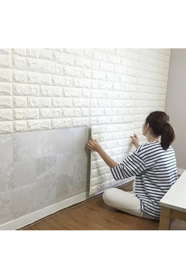 3D Tuğla Desenli Kendinden Yapışkanlı Duvar Paneli 58x38 cm