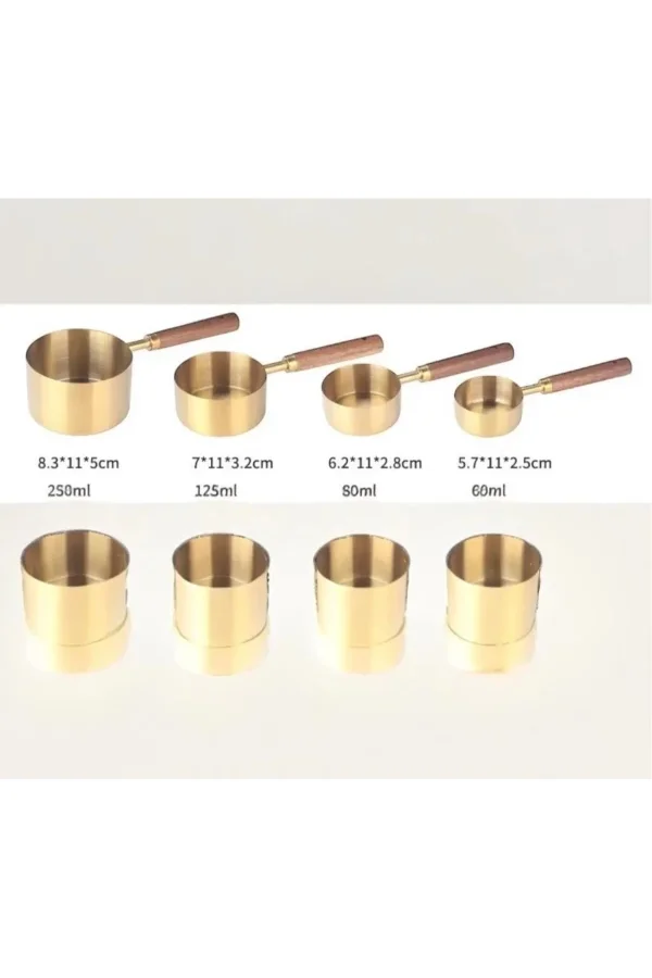 4lü Ahşap Saplı Ölçü Kaşığı