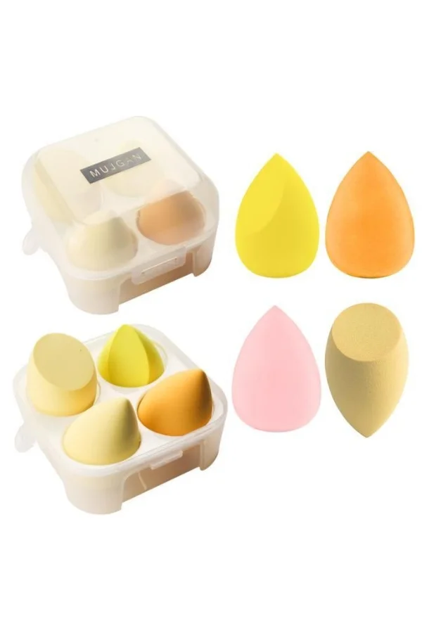 4lü Kapaklı Armut Makyaj Süngeri Seti