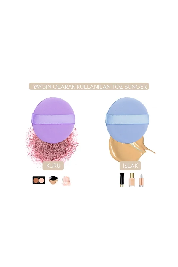 4lü Tutmalı Pudra Makyaj Süngeri Puf Seti