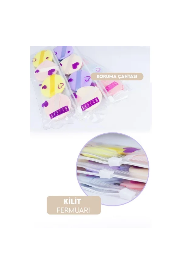 4lü Tutmalı Pudra Makyaj Süngeri Puf Seti