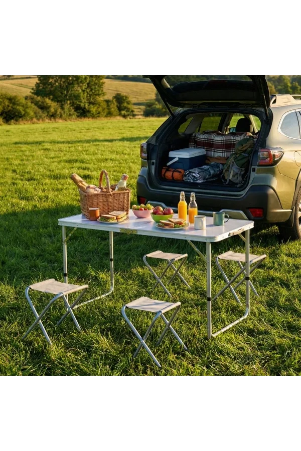 4 Sandalyeli Katlanabilir Masa Seti