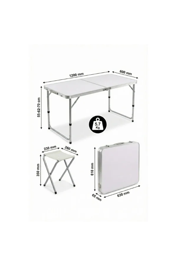 4 Sandalyeli Katlanabilir Masa Seti