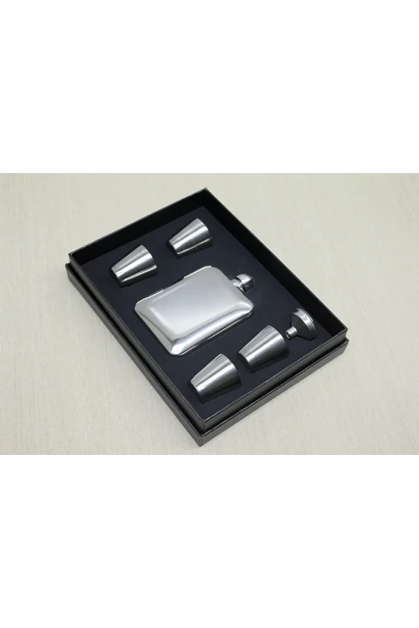 4 Shot Bardaklı Matara Seti Çelik