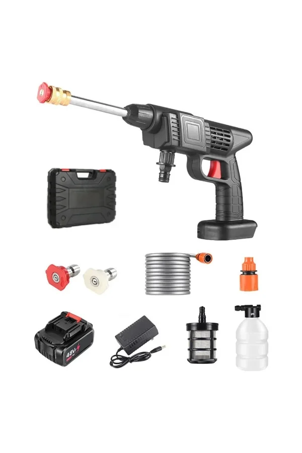 48V Şarjlı Çift Bataryalı Taşınabilir Basınçlı Yıkama Sulama Tabancası