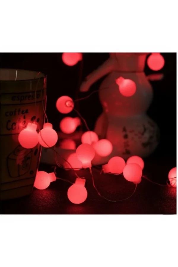 5m 28 Led Kırmızı Işık Şeffaf Kablo Fişli Eklemeli