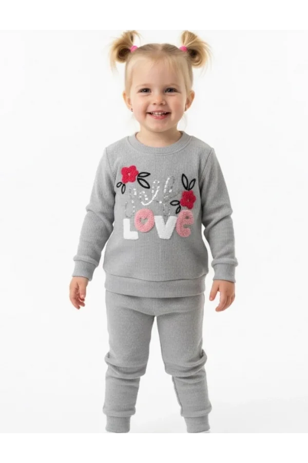 Kız LOVE Baskılı Pijama Takımı