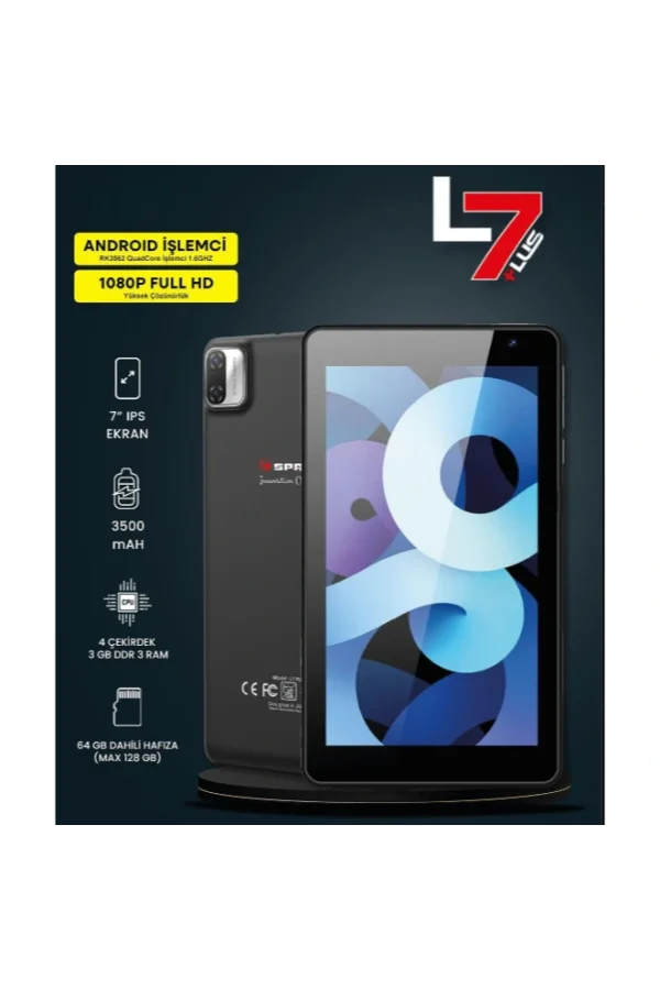7" IPS Ekran 4 Çekirdek 3GB/64GB Tablet PC