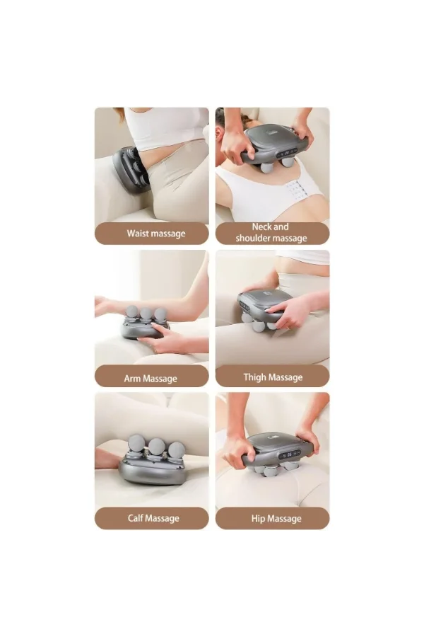 8 Başlıklı Şarjlı Isıtmalı Masaj Aleti