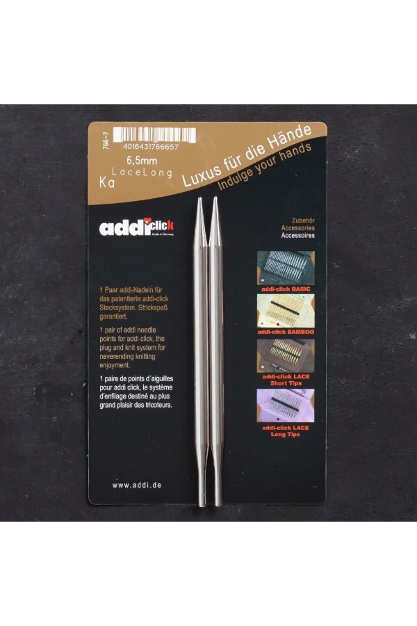 Addi Click 6.5mm 13cm Misinalı Dantel Şiş Ucu - 76