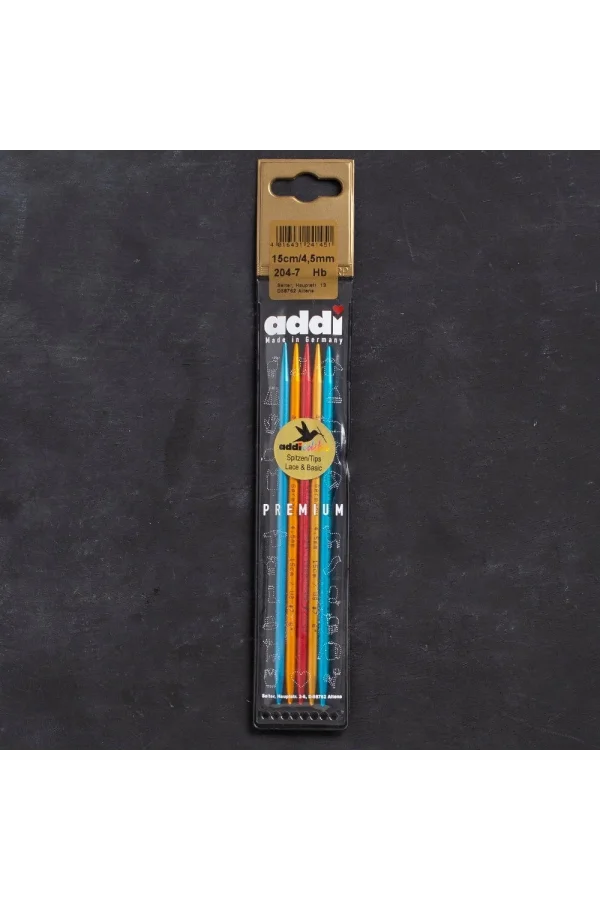 Addi Colibri 4,5mm 15cm Renkli Çorap Şişi - 204-7