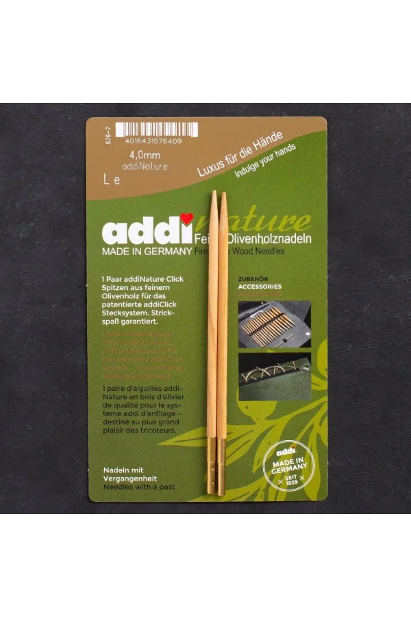 Addi Nature Olive Wood Click 4mm 13cm Misinalı Şiş