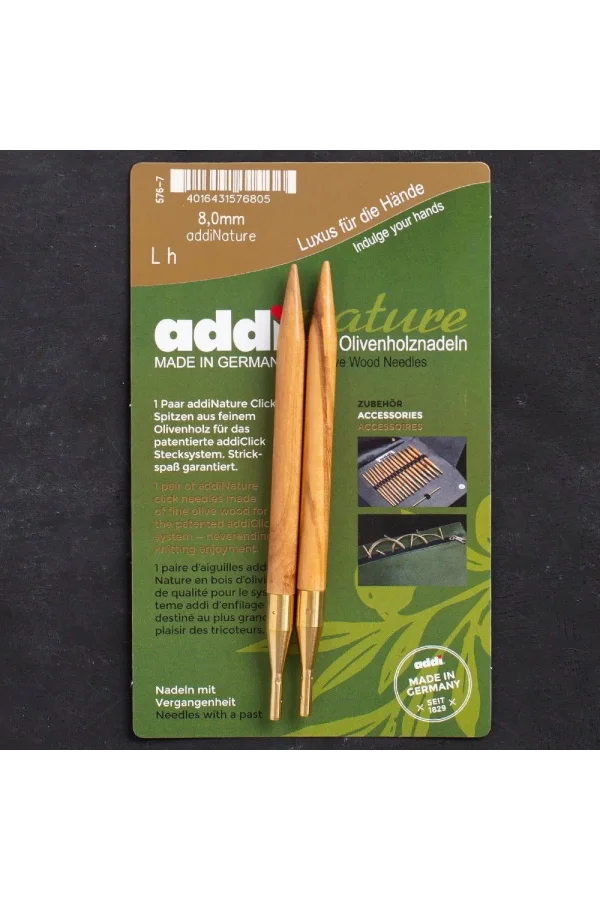 Addi Nature Olive Wood Click 8mm 13cm Misinalı Şiş