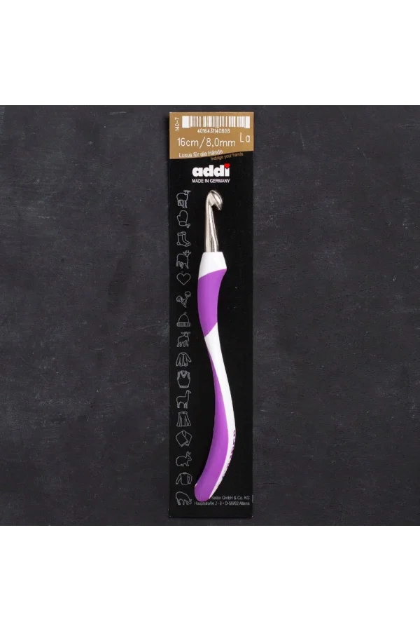 Addi Swing 8mm 16cm Mor Ergonomik Yün Tığ - 140-7