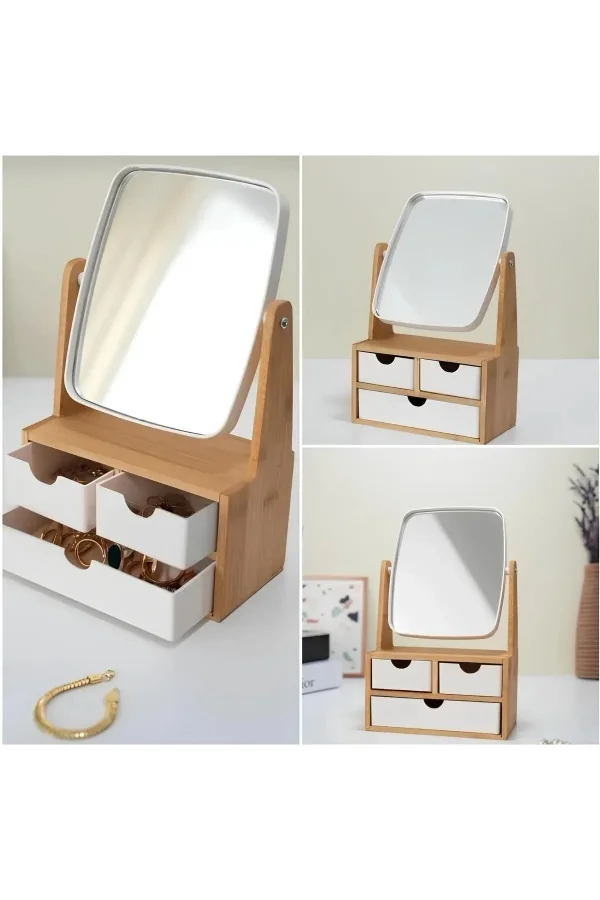 Ahşap 3 Çekmeceli Ayna