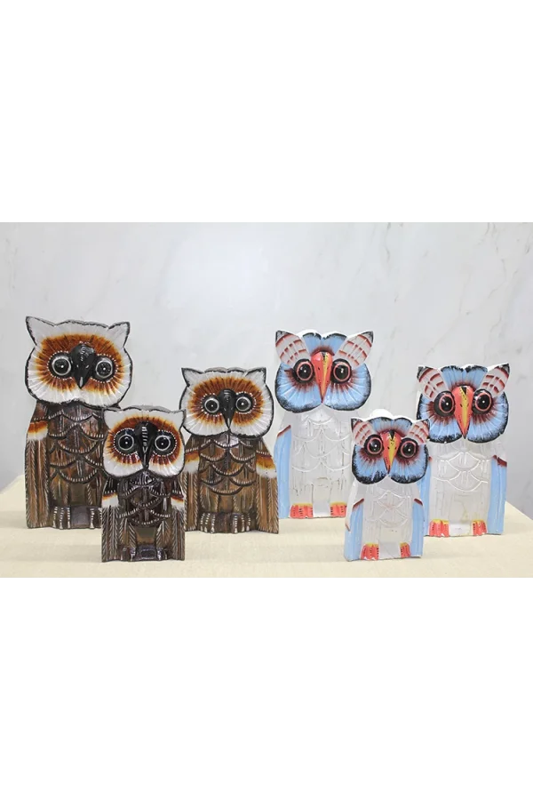 Ahşap 3lü Baykuş Seti 30 cm