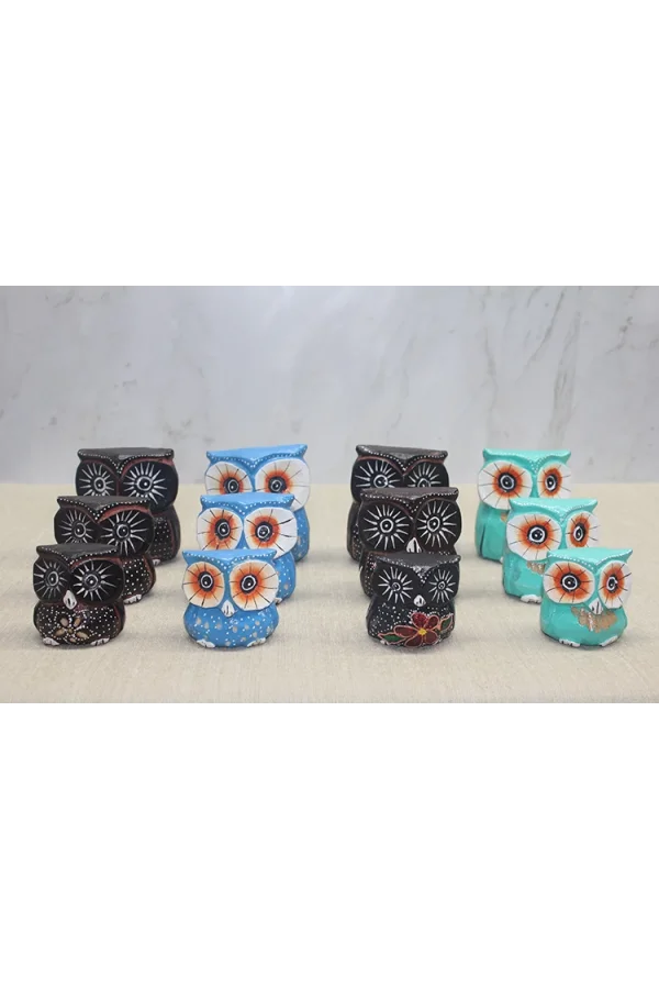 Ahşap 3lü Baykuş Seti Model 5