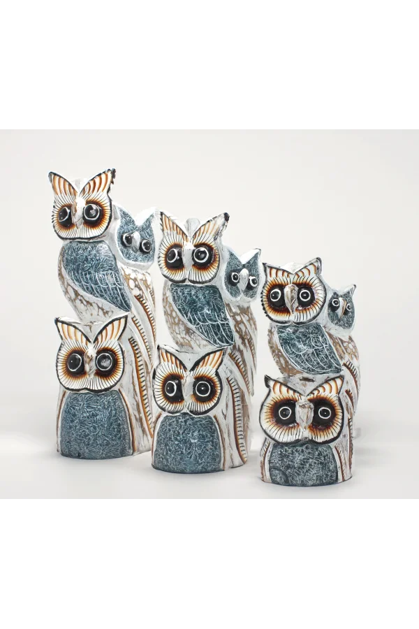 Ahşap 3lü Baykuş Seti Model 6