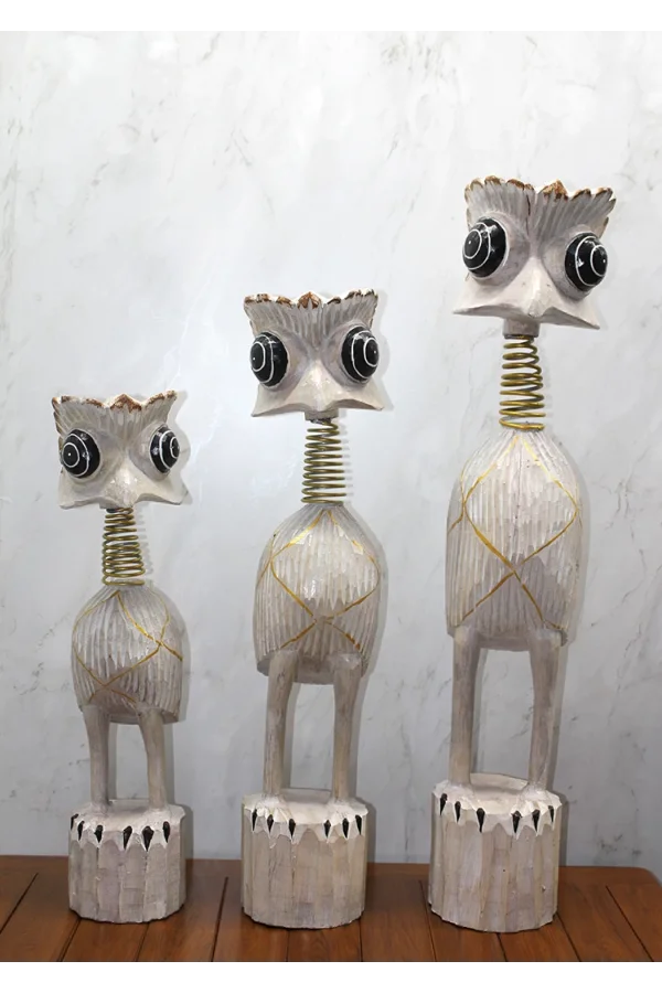 Ahşap 3lü Deve Kuşu Seti 90 Cm