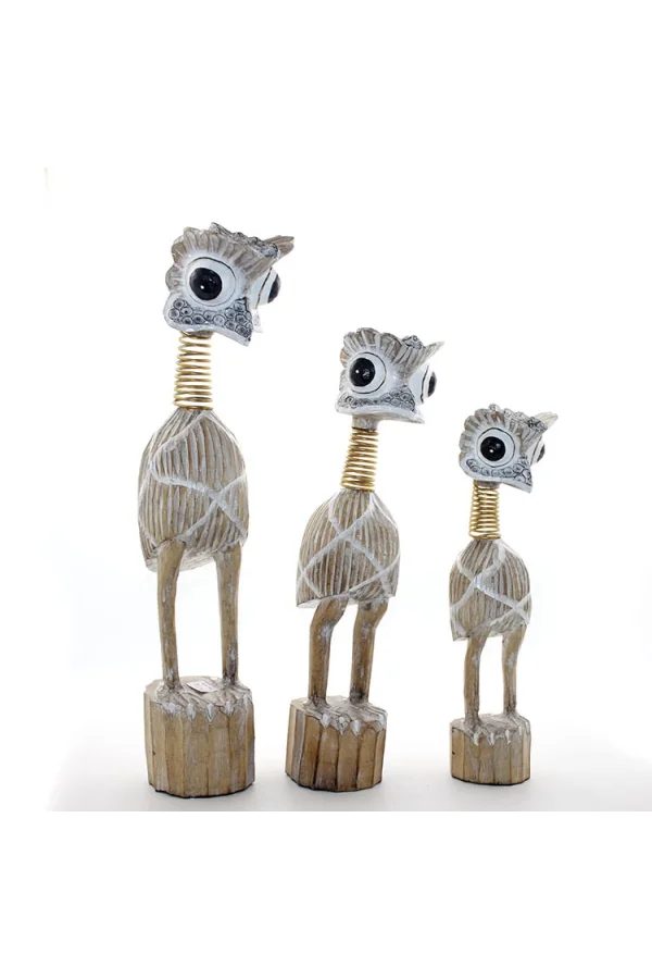 Ahşap 3lü Emu Kuşu Seti