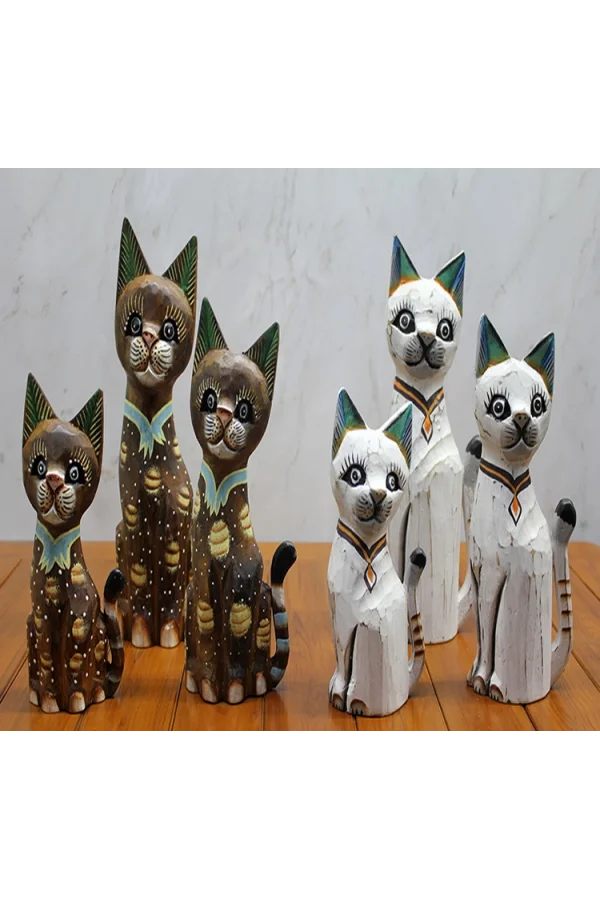 Ahşap 3lü Kedi Seti 50 Cm Model 3
