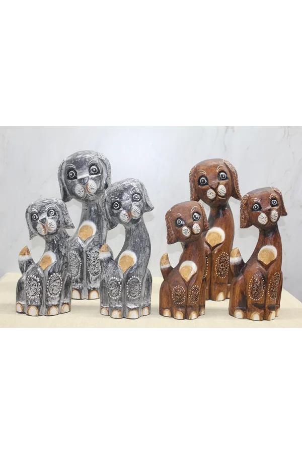 Ahşap 3lü Köpek Seti