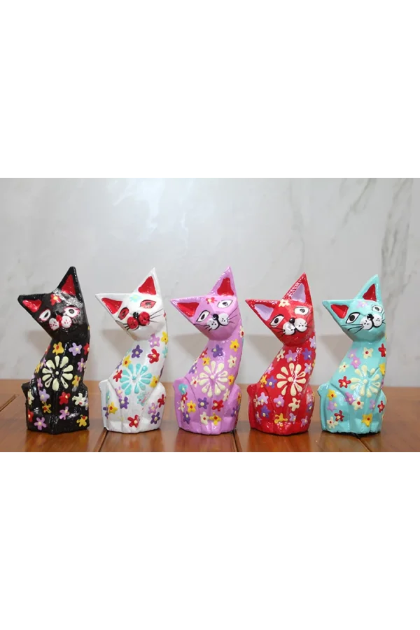 Ahşap 5li Kedi Seti Model 2