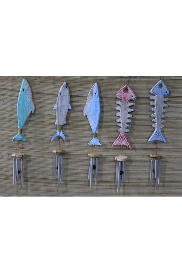 Ahşap Balıklı Metal Çan