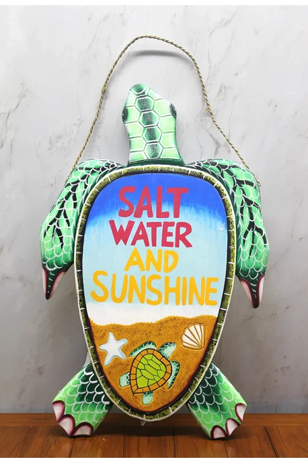 Ahşap Duvara Asmalı Kaplumbağa