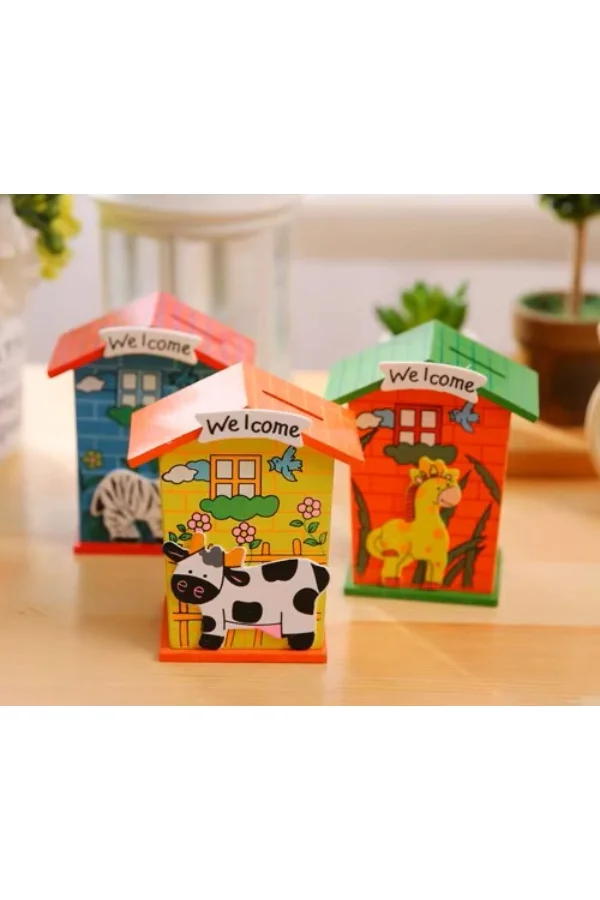 Ahşap Ev Tasarımlı Kumbara