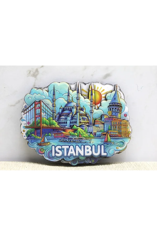 Ahşap İstanbul Temalı Magnet - Model 11