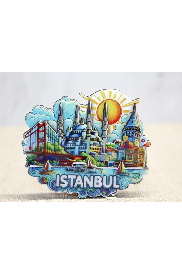 Ahşap İstanbul Temalı Magnet - Model 4
