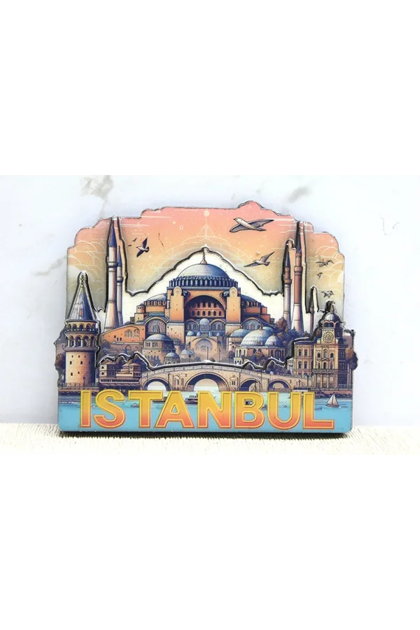 Ahşap İstanbul Temalı Magnet - Model 6