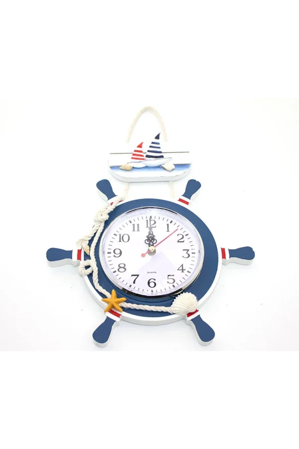 Ahşap Marin Dümenli Saat Model 2