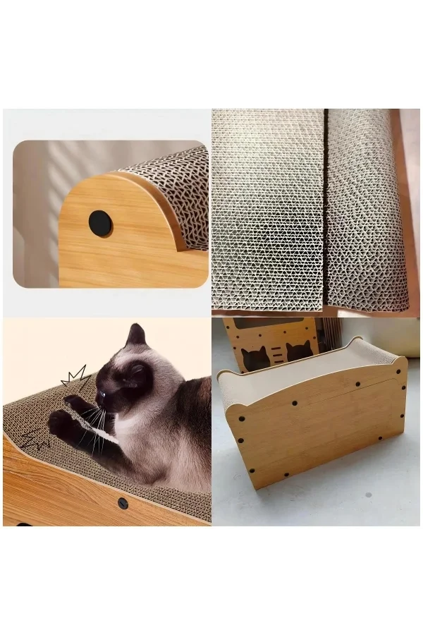 Ahşap Tek Katlı Tırmalamalı Evcil Hayvan Oyun Evi