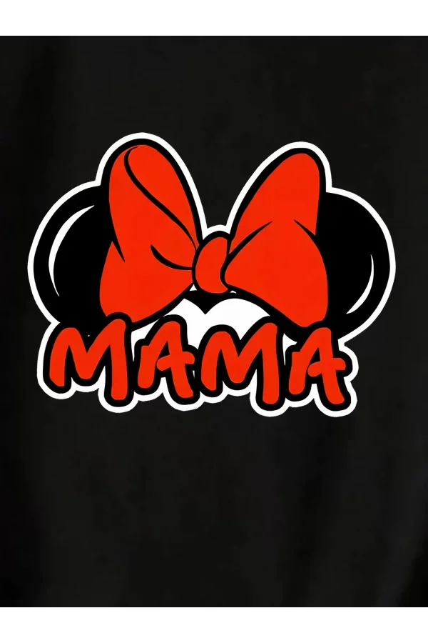 Anneler Günü Baskılı T-shirt - Siyah