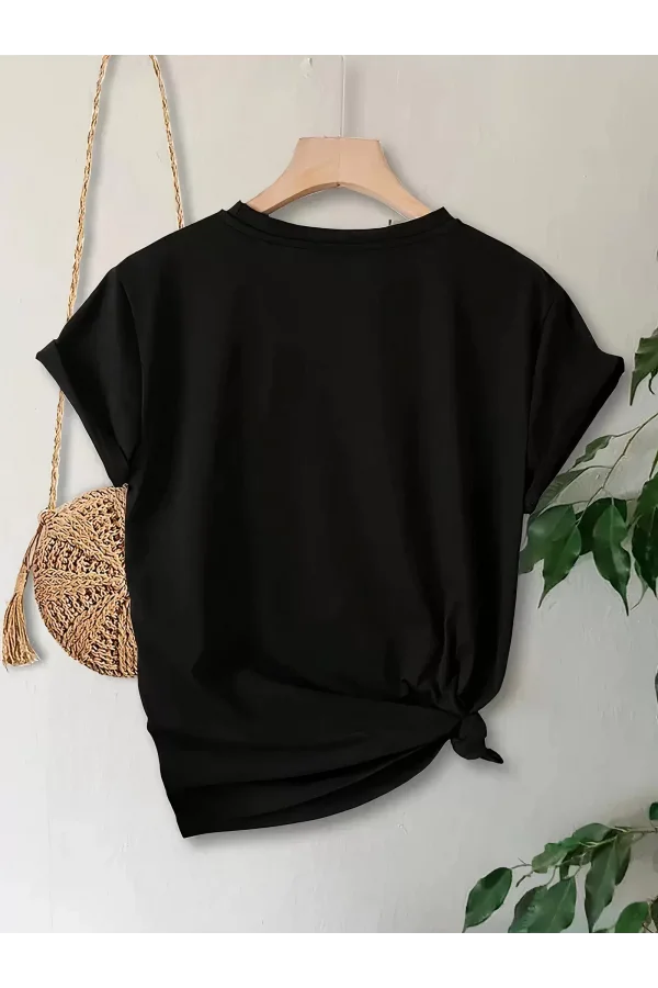 Anneler Günü Baskılı T-shirt - Siyah