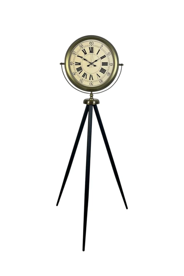 Antik Görünümlü Eskitme Tripod Ayaklı Saat