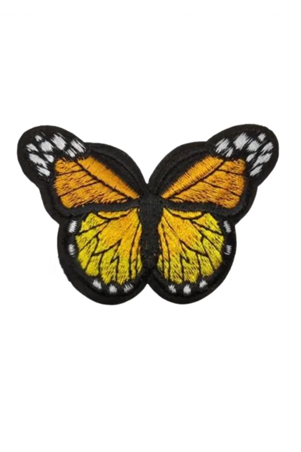 Aplike Ütü İle Yapışan Kelebek Sarı Arma 7x5 cm