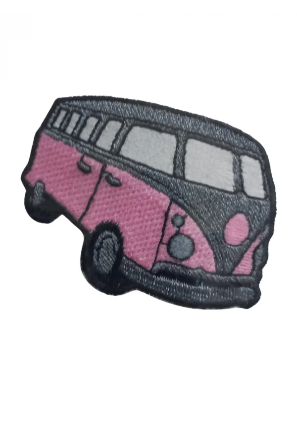Aplike Ütü İle Yapışan Otobüs Pembe-Gri Arma 4x2,5 cm