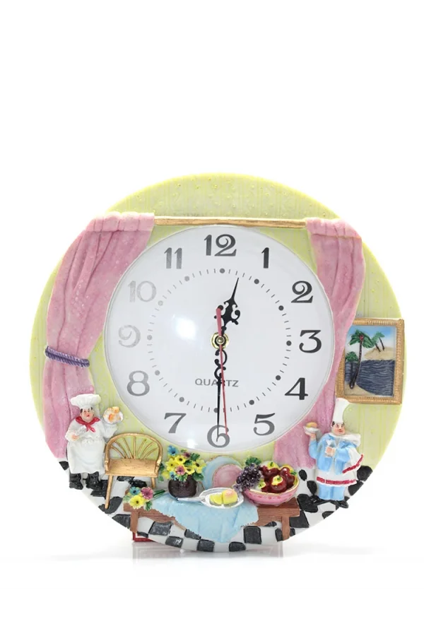 Aşçı Tasarımlı Polyester Duvar Saati Model 3