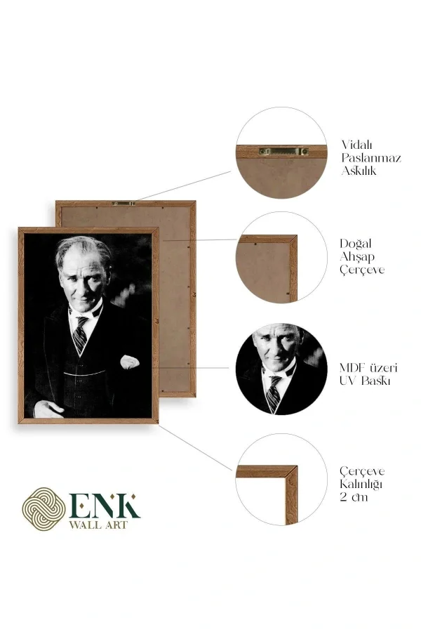 Atatürk Ahşap Çerçeveli Tablo