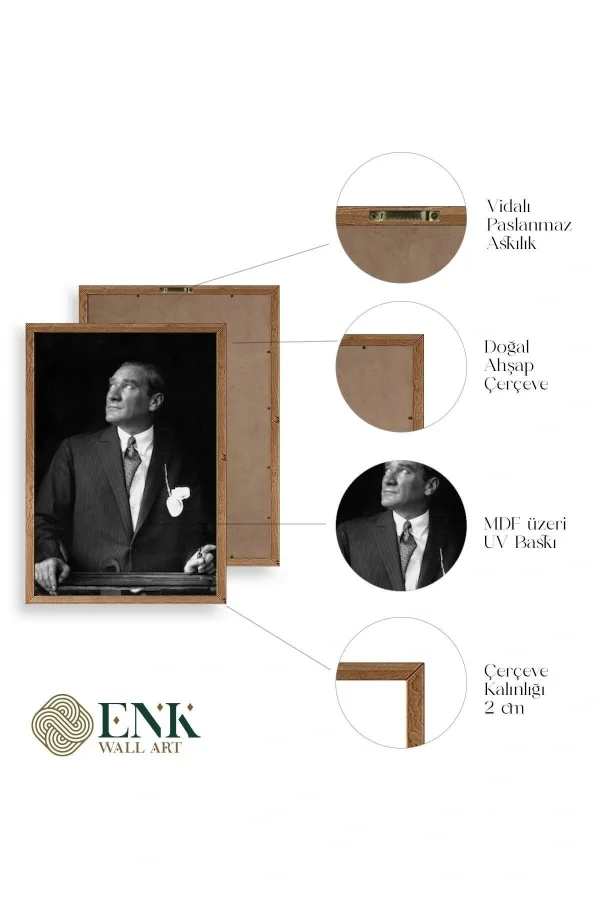 Atatürk Ahşap Çerçeveli Tablo