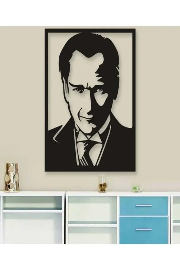 Atatürk Silüet Ahşap Duvar Tablosu