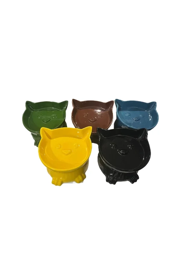 Ayaklı Kulaklı Seramik Mama Kabı