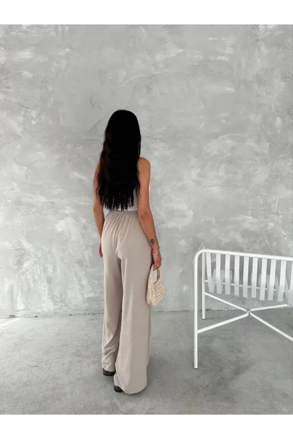 Ayrobin Oversize Kadın Pantalon - Bej